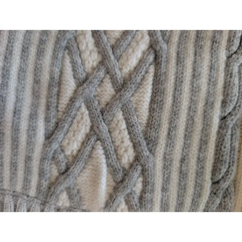 NWT Rag & Bone New York Knit Beanie & Scarf Set 100% Wool Ivory Gray $400 MSRP
